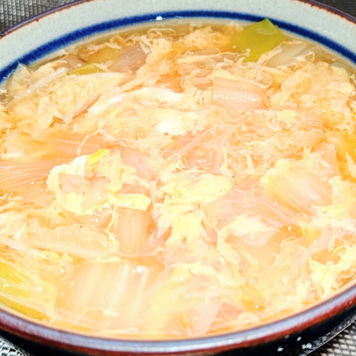 白菜と長ねぎでかきたまにゅうめん!